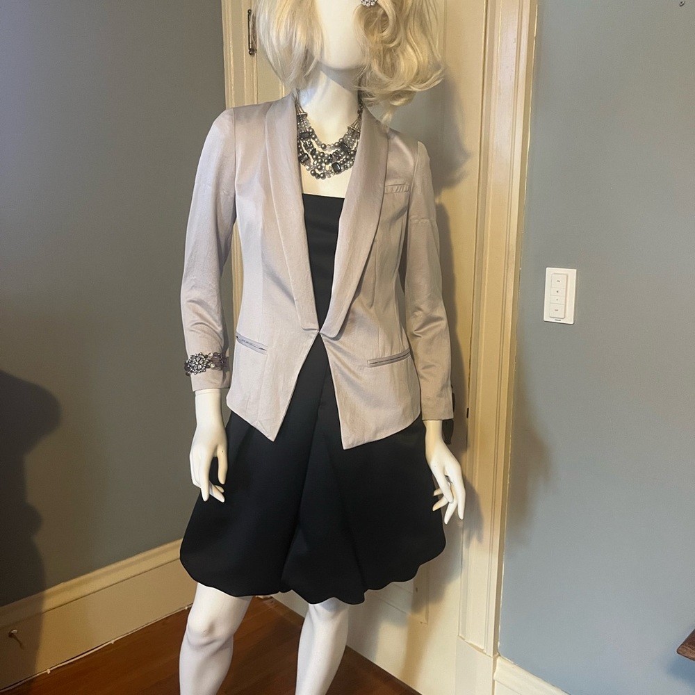 Silver brushed satin jacket